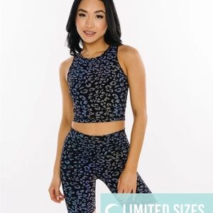 ZYIA Black Leopard Reflective Hustle Shorts 7”